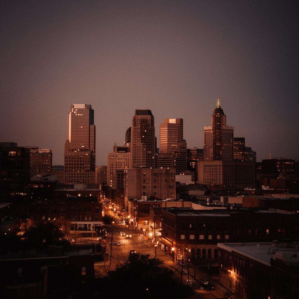 Nashville skyline at dusk