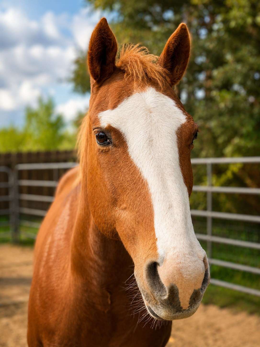 Merle, a Chestnut in the Eqwine Social herd